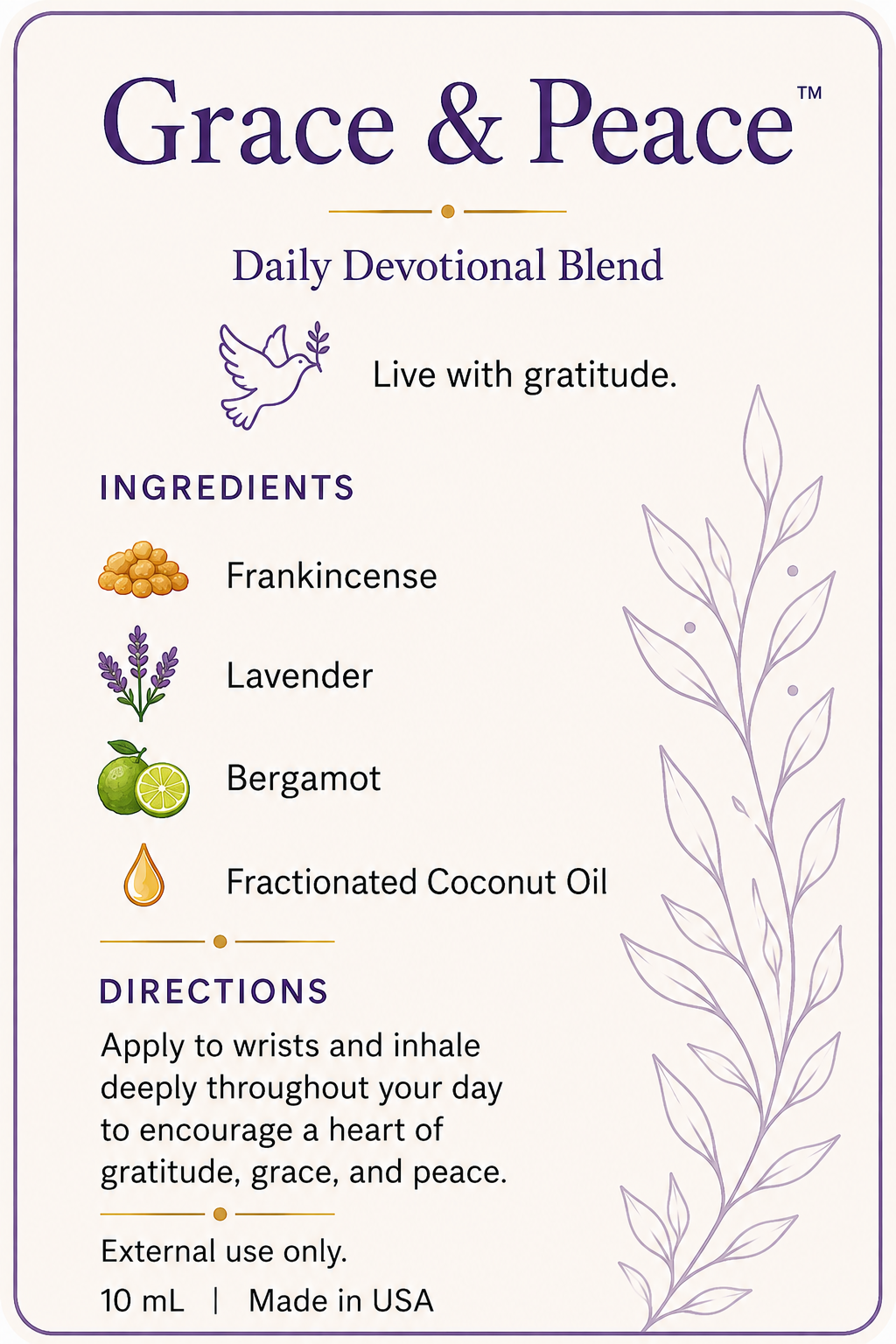 [Faith Aroma Collection] 🤍 Grace & Peace - Live with gratitude
